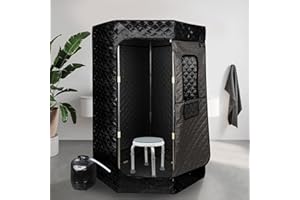 LANTUS Sauna Portatile, Vaporizzatore, Tenda per Il Corpo, | Spa Personale per Casa per Interna Esterno, Pressoterapia Iinfodrenaggio, 90 * 90 * 180 cm (3L) (Nero)