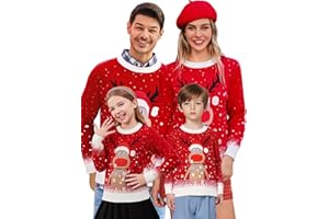 Saodimallsu Ugly Christmas Suéteres Hombre Jersey Navideños Familia Mujer Niños Unisex Suéter De Navidad Invierno Patrón De Reno
