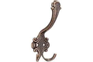 SIRO Kufstein Crochet à chapeau en zinc moulé sous pression Laiton vieilli poli Largeur 58 mm Hauteur 148 mm