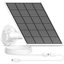 Panneau Solaire 6W Pour Caméras Sécurité - Ports USB-C/Micro/DC - Compatible Ring, Eufy, Wyze