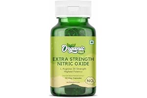 ORGANIC ZING Extra Strength Nitric Oxide Supplement L Arginine 3X Strength Highest Potency 30 Capsules