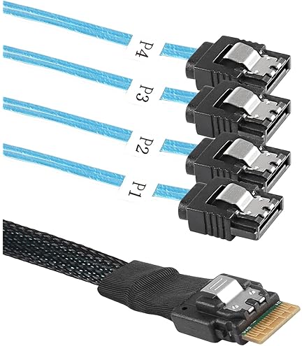 MCIO SFF-8654 Auf SFF-8643 Serverkabel – PCIe Gen5 Slimline Kabel, 0.8m, Für Hochgeschwindigkeits-Datenübertragung