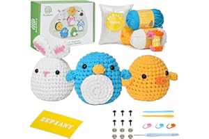 Zepiany Crochet Kit for Beginners, Crochet Animal Kit, Beginner Crochet Kit - Gift for Birthdays, Crochet Kits for Adults with Step-by-Step Video Tutorials