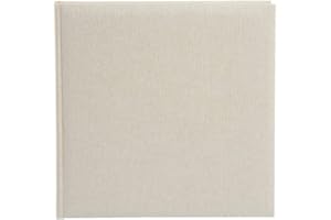 Goldbuch Summertime Trend 2 24605 Photo Album with 60 White Pages with Pargamine Dividers, Memory Album with Linen Cover, Photo Album for Gluing, Beige, 25 x 25 x 4 cm
