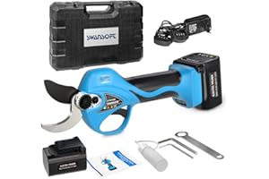 Swansoft 8608 35mm Tijeras de Podar a Batería, 16,8V 900W 4+4Ah Tijeras de Podar Progresivas a Batería Profesionales, para Podar, Fruticultores y Viticultores,Deep Blue (SW-8608)