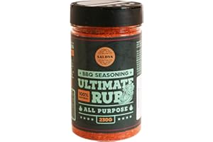 Ultimate Rub BBQ Rub - Assaisonnement tout usage – 100% naturel et universel – Mélange d'épices savoureux pour le bœuf, le porc, la volaille, les légumes – Grand pot 230g…