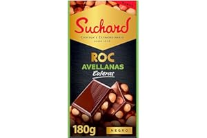 Suchard Roc Tableta de Chocolate Negro con Avellanas Enteras 180g