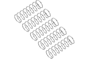 QUARKZMAN Ressort de Compression 5Pcs en Acier Inoxydable 304, 12mm OD, 1mm Fil Taille, 35mm Libre Longueur, Ton Argenté