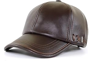 Ueither Uomo Cappellini da Baseball Classic Polo Cappelli PU Pelle Regolabili Baseball Berretti