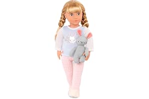 Our Generation BD31147C1Z Kids Toys 46 cm Sleepover Doll, Adorable Pajama Doll with Soft Toy Rabbit, Perfect for Kids Ages 3-8 for Cozy Sleepover Fun Suitable for all sets of dolls with 46 cm size