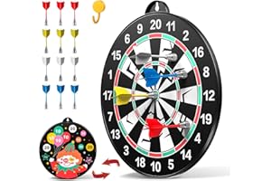 Doloowee Set di 14 freccette magnetiche double-face per bambini, di grandi dimensioni, con 12 freccette, giochi per feste per interni ed esterni, regali per bambini di 4, 5, 6, 7, 8, 9, 10 anni