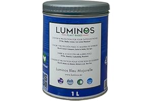 SOLRAC Luminos LUM1102 - BLEU MAJORELLE - Lasure Biobased pour bois extérieur à l'eau - Bleu Majorelle 1L