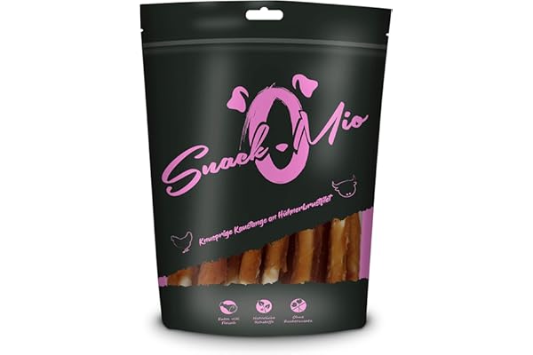 SNACKOMIO - Snack Premium pour chiens - Barre à mâcher croustillante au blanc de poulet, sans céréales, 1 paquet (1 x 200g)