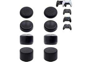 GG ACC BY GOGIK Set di 8 cappucci neri per joystick per PlayStation 5, PS4, PS3, Xbox One, Xbox Series X/S, Nintendo Switch Pro Controller - Impugnature in silicone - 4 coppie - 2 altezze disponibili