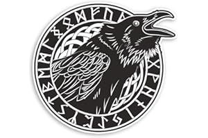 DESTINATION VINYL LTD 2 x 10cm Black Crow Vinyl Stickers - Tribal Viking Celtic Laptop Sticker #31722 (10cm Wide)