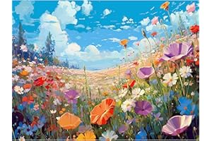 Viart Flower Paint by Numbers for Adults-Floral Painting by Numbers for Adults,Flowers Paint by Number Kits for Home Wall Decor 12x16inch