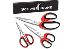 Schwertkrone Nożyczki uniwersalne do papieru, szycia, biurowych i haftowania (zestaw 3 nożyczek)