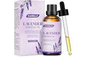 HANOLLY Olio Essenziale Lavanda 100ml, Oli Essenziali per Diffusori Naturali, Profumati di Aromaterapia olio per Massaggio Corpo, Candele Fai da Te, Diffusore, SPA, Bagno, Regalo donna compleanno DIY