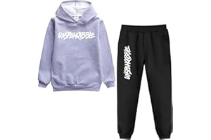 amropi Ragazzi 2 pezzi Abbigliamento Set Tuta Felpa Con Cappuccio e Pantaloni Età 2-15 anni