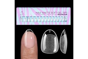 ‎BTARTBOX BTArtbox Extra Kurze Mandel Nagelspitzen – Full Cover Gel X Nail Tips XS Weiche Nagelspitzen für Gelnägel -Pre-Shaped Halbmatt für Breite Nagelbetten Salon 320 Stück