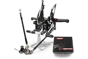 Arashi(Version 2.0) Réglables Commandes Reculées pour H.o.n.d.a CBR600RR 2007 2008 Accessoires Moto Repose Pieds Reglables Arrière Pédales CBR 600 CBR600 RR 600RR Noir 07 08