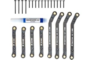 RampCrab High Clearance 4 Links Set for AX24, Brass Links Set, Upgrade Parts for AX24 XC-1, Axial 1/24 RC Crawler Car Upgrade Accessories, 8Pcs, Black Coating