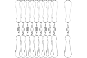 GEEHUA 10 Stück drehbare Doppelhaken Clips, Windspinner Aufhänger, Spiralschwänze, Twister, Windsocken für Spinner, Windsocken, Drachen, Blumentöpfe, Vogelhäuschen, Flaggen, Partyzubehör