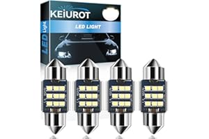 Keiurot 31MM Festoon Led C5W Bulb Canbus Error Free 6418 DE3175 Led Festoon Bulbs for Car Interior Dome Map Door Courtesy Number Plate Lights White 12V-24V,Pack of 4