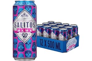 ‎SALITOS SALITOS BLUE, 12 x 0,5l Einweg Dosen Mischgetränk, Mixgetränk mit Blaubeeren Geschmack, prickelnde & fruchtige Beerennote, 5,0% Vol. – Perfekt für einen Abend mit seinen Freunden