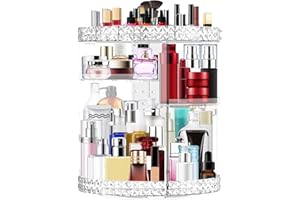 Owelth Organizer Makijażu, Obrotowa Toaletka 360°, Organizer Kosmetyczny, Przechowywanie Perfum, Pielęgnacja Skóry, Akcesoria do Makijażu do Komody, Sypialni