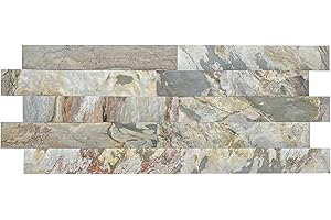 MYDEKOR Stone Cladding Panels Decorative Wall Tiles for Living Room Kitchen Tile Natural Slate Stone Textured Panel (15 Pcs- 0.9 Sqm)