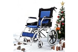 ‎BYTETECPEAK ByteTecpeak M3 Ultraleicht Rollstuhl Faltbar Leicht, Transitrollstuhl, Bremse an den Griffen Reiserollstuhl für Behinderteund Senioren, FuBstütze, Armlehnen, leicht, Sitzfläche 45 cm