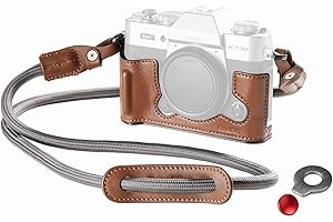 SMALLRIG X-T30 III Półskórzany pokrowiec z paskiem na ramię do FUJIFILM X-T30I/II/X-T30 III, futerał w stylu retro z aluminiową ramką i osłoną spustu migawki, brązowy - 5670