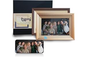 ‎BEMI BEMI Ramka z aplikacją Frameo 10,1 cala + 2 ramki prezent inteligentna cyfrowa ramka na zdjęcia WiFi, złota 1280 x 800 IPS ekran dotykowy LCD, wbudowana pamięć 16 GB, natychmiast dziel się chwilami za