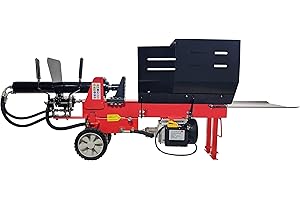 CROSSFER GMBH Cortador de madera tumbado | 8 toneladas | Cortador de madera eléctrico de 230 V | Cortador de madera hidráulico | Cortador de madera premium reclinable | CROSSFER® (8 toneladas (230 V))