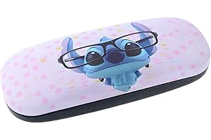 GAGACISO 'Super Étui à Lunettes pour Enfants Stitch avec des Lunettes avec charnière en métal
