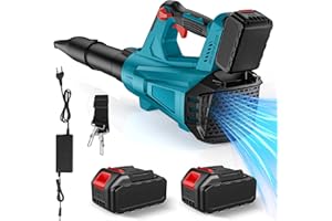 XOEMINOR Soplador de Hojas Inalámbrico 21 V, 240 km/h Soplador de Batería Viene con Dos Baterías de 3,0 Ah, 1000W Motor Potente, Carga Rapida, Soplador Eléctrico para el Cuidado del Césped