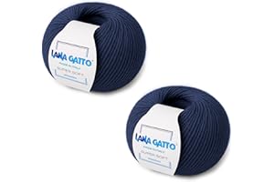 KALAPANTA Gomitoli per maglia e uncinetto 100% Pura Lana Vergine Merino Extrafine by Lana Gatto, Made in Italy. Linea Super Soft, lana di qualità superiore, 100 g. 250 mt, (Blu -13856, 2)