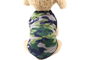 WAKKAL Walaka VêTements pour Chien Gilet VêTements T-Shirt Costumes De Gilet De Coton Camouflage Woodland D'éTé VêTements Chien VêTements pour Chien Chiot