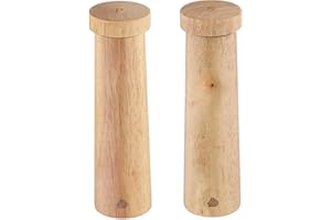 Navaris Molinillo de Pimienta y salero de Madera - Moledor de Sal o Especias y Molino pimentero - Molinillos con Grano Ajustable - Diseño escandinavo