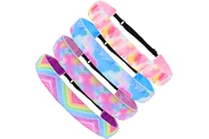 HDGSAFD 4 gomas para el pelo para niñas, gomas para el pelo batik, gomas elásticas para el pelo para niños, bandas para el sudor para correr, bandas deportivas antideslizantes, coloridas diademas de moda