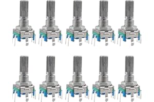 Jopto 10PCS Rotary Encoder Code Switch Audio Digital Potentiometer EC11 360 Degree Rotary Encoding Switch Encoder code with Switch 5 Pin 20mm D-Shaft