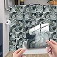 HORIWE Marble Tile Stickers Vintage Floor Wall Decal Sticker Adhesive Tile Art DIY Kitchen Bathroom Backsplash Home Decor PVC Waterproof Oil Proof New 6x6 Inches 20pc
