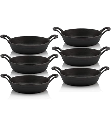 BBQ-Toro Lot de 2 poêles de service en fonte - Diamètre : 16 cm - Rondes - Pour griller, poêlons en fonte, poêle à frire, poêle à feu, poêlons à barbecue, poêlons
