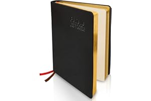 JOY & INSPIRATION Cuaderno A5 Retro Cuero PU 310 Hojas 620 Páginas Papel en Blanco con Borde Dorado Diario Dibujo en Blanco Cuaderno de Notas Vintage Notebook