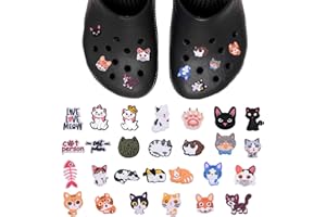 VMINOG Charmes De Chaussure 26 Pcs Décoration De Chaussures De Dessin Chat Animé,Shoe Charms Pour La Décoration De Chaussures,PVC Charmes Chaussure Accessoire,Boucles De Chaussures à Thème Mignon
