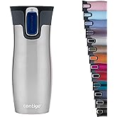 Contigo West Loop Autoseal Insulated Tumbler Stainless Steel Coffee Thermos Tumbler BPA Free Leakproof Travel Tumbler with Ea