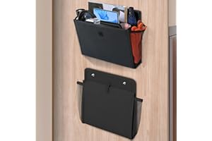 Domemit Rangement Camping Car Organisateur Suspendu avec Auto-adhésif, 34 x 29 x 14cm Pliable Vide Poche Mural Caravane Accessoires pour Chambre à Coucher, Bureau, Table de Chevet Lot de 2