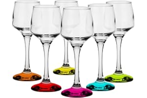 G GLASMARK KROSNO 1992 Glasmark Krosno Set di 6 bicchieri da liquore, 75 ml, per liquori, bicchieri da liquore, set regalo, vodka, fondo colorato, 6 x 75 ml