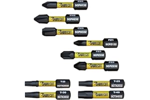10 x SabreCut SCRK32 32 mm PZ1 PZ2 PZ3 PH1 PH2 PH3 TX20 TX25 TX30 TX40 magnetyczny śrubokręt udarowy zestaw bitów Pozi Pozidriv Phillips Torx kompatybilny z Dewalt Milwaukee Bosch Makita itp